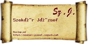 Szekér József névjegykártya