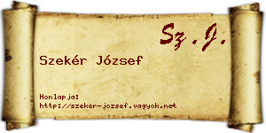 Szekér József névjegykártya